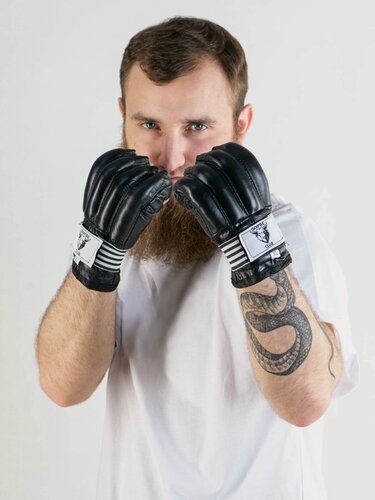 Изображение товара Шингарты OXXFIRE, эластичный манжет на липучке, кожа, черные (L)