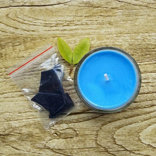 фото Краситель на основе соевого воска для свечей, 5 г, цвет голубой no brand
