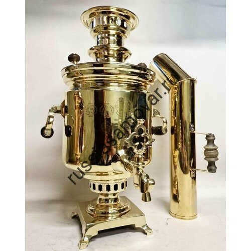 Самовар старинный угольный Баташева 5-6 литров с трубой