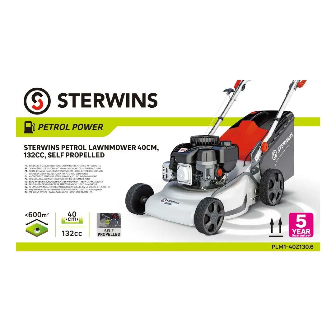 Газонокосилка бензиновая самоходная Sterwins BS300 2.3 л.с. 40 см - фотография № 2