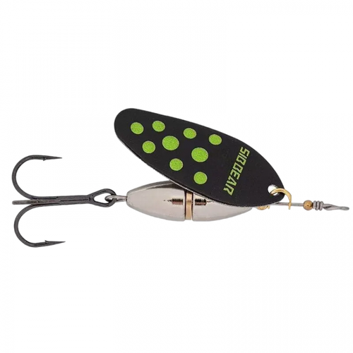 фото Блесна sibbear вращающаяся pulsaro №3 l 55 мм, w 7.0 гр, c black with shartreuse dots