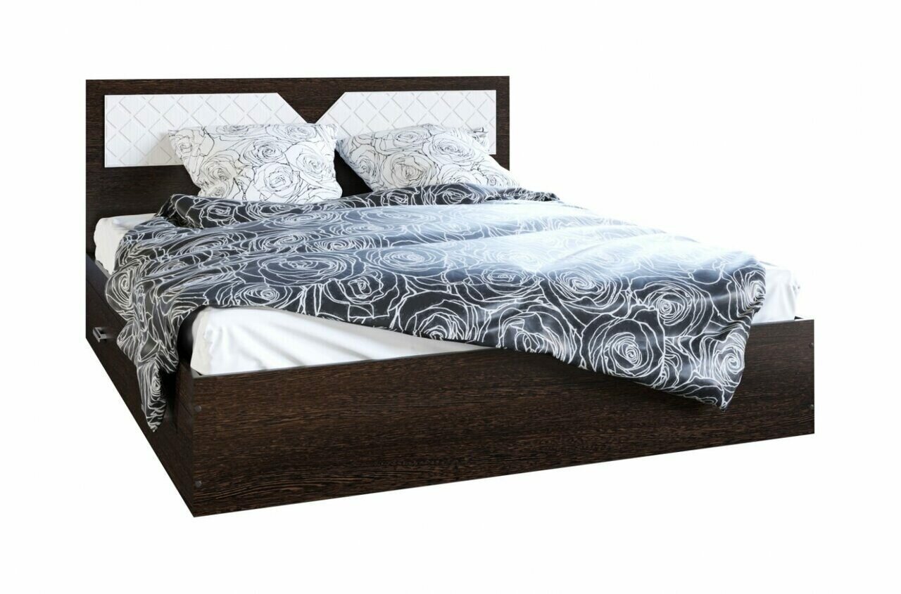 фото Кровать "николь" 1,4*2,0 м с ящиками (Венге/Лиственница светлая)