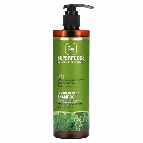 Be Care Love, Superfoods, Natural Haircare, Damage Remedy Shampoo, Kale, 12 fl oz (355 ml)