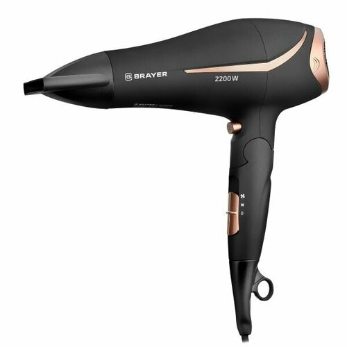 Фен BRAYER 3000BR-BN 2200 Вт 2 скор холодный воздух складная ручка съемный фильтр шнур 18 м 120 321200₽