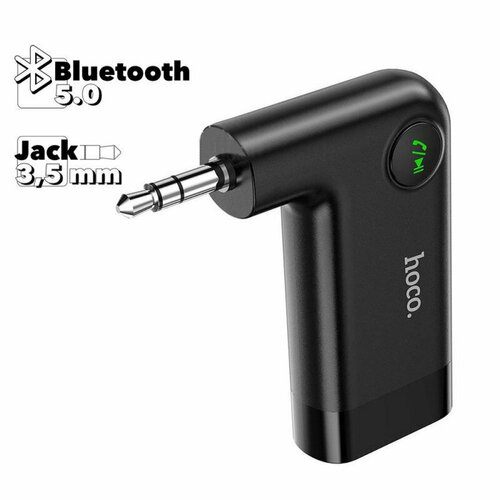 Bluetooth адаптер HOCO E53 Dawn Sound BT 5.0, 3.5 мм (черный) aвтомобильный aux адаптер hoco e53 bluetooth черный 1 шт
