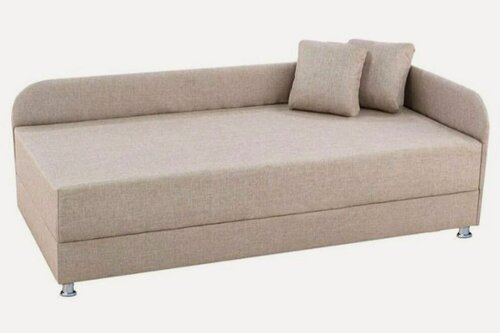 Изображение товара Тахта София бежевая рогожка однотонная, правый угол, ЛДСП, МногоМеб