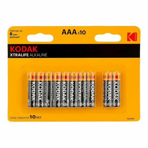 Батарейки KODAK Xtralife Alkaline, LR03-8+2BL, K3A-8+2 батарейки kodak lr03 20 bulk xtralife alkaline арт б0054764 20 шт