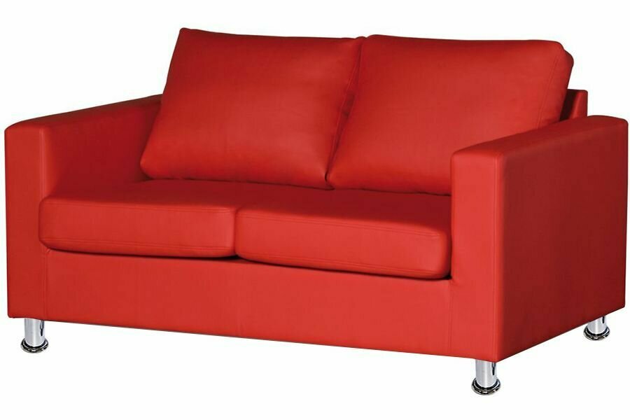 фото Диван прямой Ватсон для дома и офиса 130x75х90 красная экокожа
