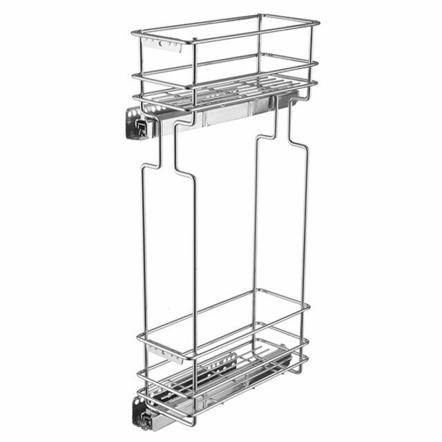 фото Корзина выкатная с доводчиком LEMAX f VK-04-150-D в верхнюю базу 150мм левая хром