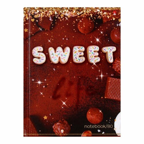 Блокнот А6, 80 листов SWEET LIFE, твёрдая обложка, блок 55г/м2 блокнот а6 160 листов sweet life твёрдая обложка блок 55г м2