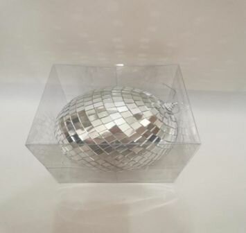 Новогодний шар 15 см «Shining Disco», Серебро