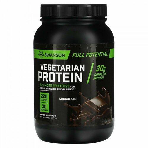 Swanson, Vegetarian Protein Powder, Chocolate, 3.44 lbs (1,560 g)