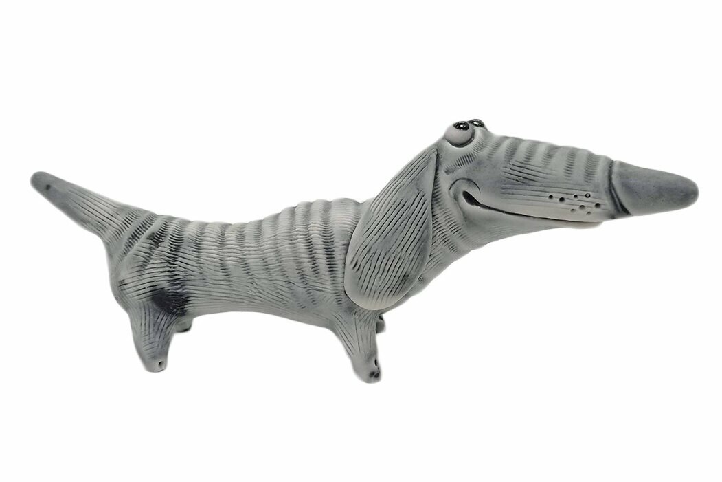 фото Статуэтка Такса с длинным носом (авторская Бруй М.) 13 см, мраморная крошка