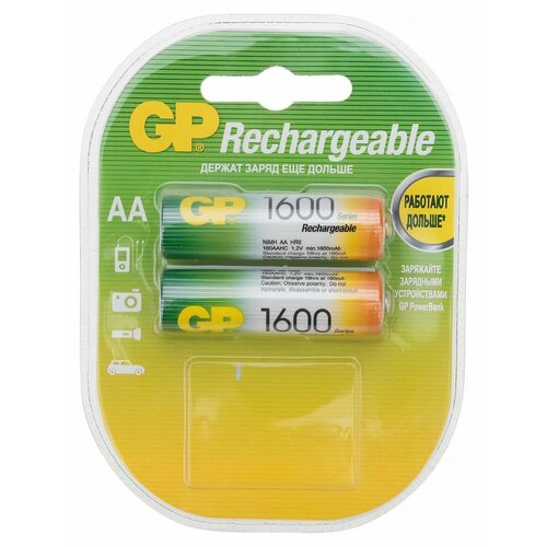 Аккумулятор GP R6 (AA) Ni-MH, бл/2 (1600mAh)