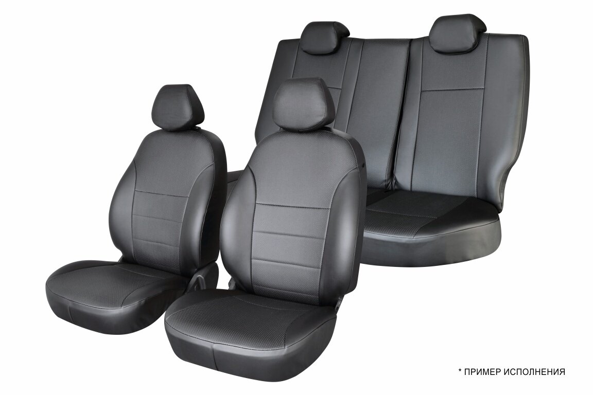 Defly Чехлы на сиденья Toyota Ipsum/Picnic, 2001-2009, 7 мест, второй ряд 40/60, экокожа черная