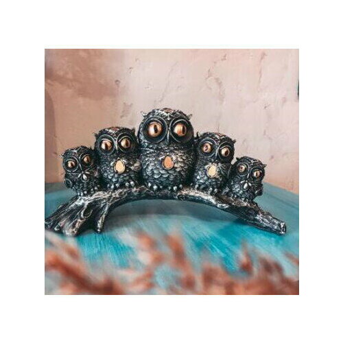 Статуэтка из гипса Совы на ветке 3015см серебро 1929₽