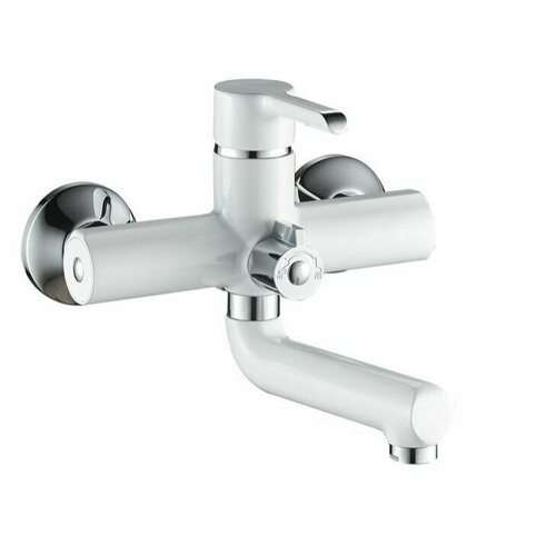 Однорычажный смеситель для ванны с коротким изливом Yindaf латунь, белый