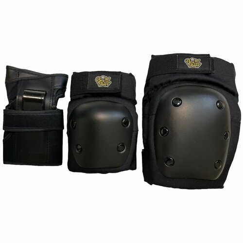 Комплект защиты для скейтборда, самоката, роликов, велосипеда BroStuff black, размер M