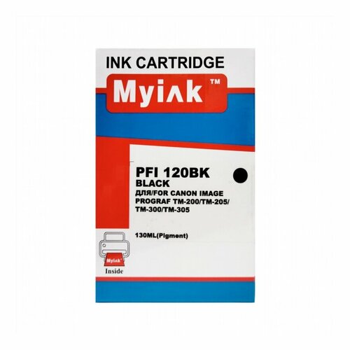 картридж hi black pfi 120bk для canon tm 200 205 300 305 black черный Картридж для CANON PFI-120Bk TM-200/205/300/305 Black (130ml, Pigment) MyInk