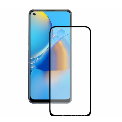 3D/5D защитное стекло MyPads для Oppo A74 4G / Oppo F19 с закругленными изогнутыми краями которое полностью закрывает экран / дисплей по краям с .