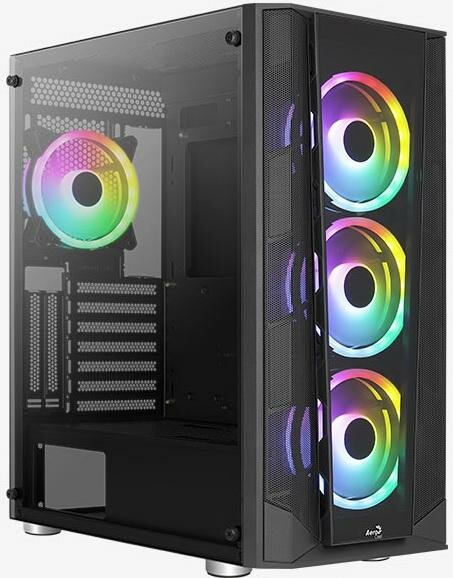 Корпус ATX Aerocool PRISM-G-BK-v2 Без БП чёрный