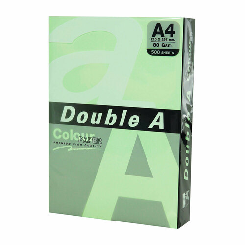 Бумага цветная DOUBLE A, А4, 80 г/м2, 500 л, пастель, зеленая фиточай эвкалипт россыпью в пачке 50 г