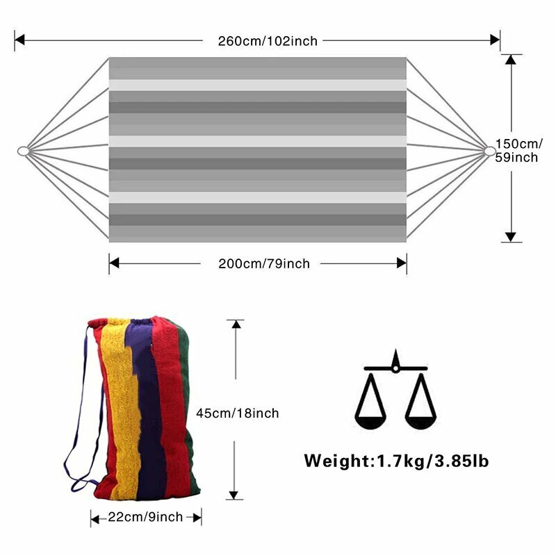 Гамак тканевый со съемной планкой 200х80 см (40+200+40), хлопок, макс. нагрузка: 90 кг. - фотография № 7