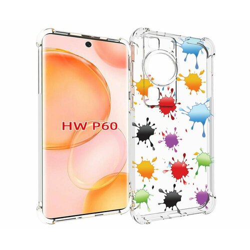 Чехол MyPads кляксы для Huawei P60 задняя-панель-накладка-бампер