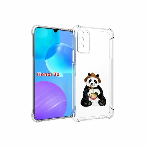 Чехол MyPads панда-любит-лапшу для Huawei Honor 30 Lite задняя-панель-накладка-бампер