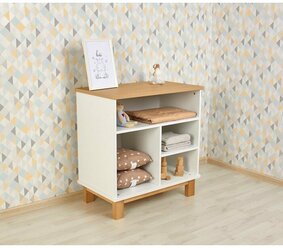 Комод Polini kids Simple 3400, белый-натуральный