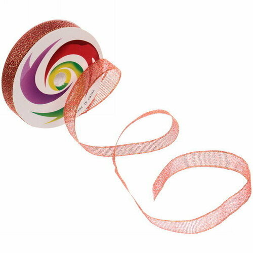 Лента для декорирования «Блеск» 1,2 см, 2,7 м, Красный