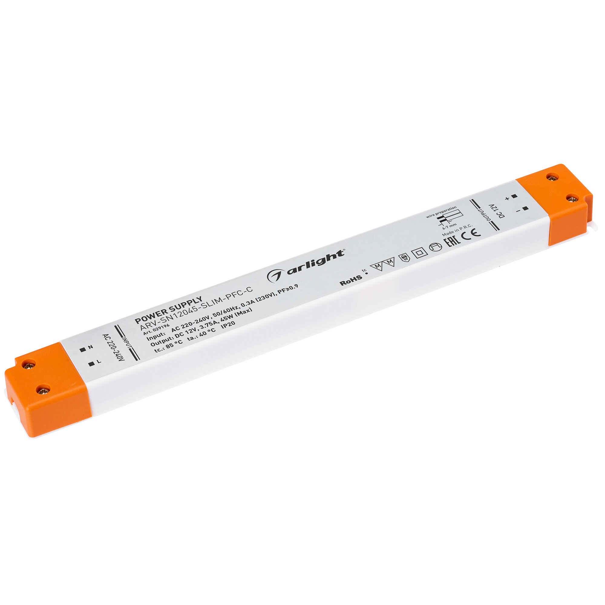 Блок питания Arlight ARV-SN12045-Slim-PFC-C 12V 45W IP20 3,75A / - фото №1