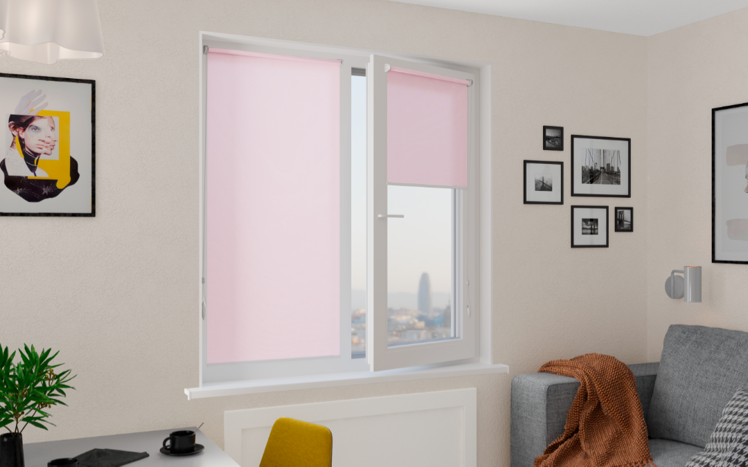 Рулонные шторы, 55-160см, розовый - фотография № 2
