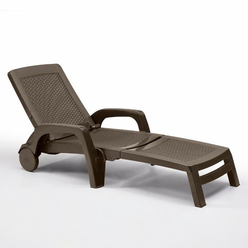 Шезлонг B  RATTAN MIAMI  190x70x46   коричневый