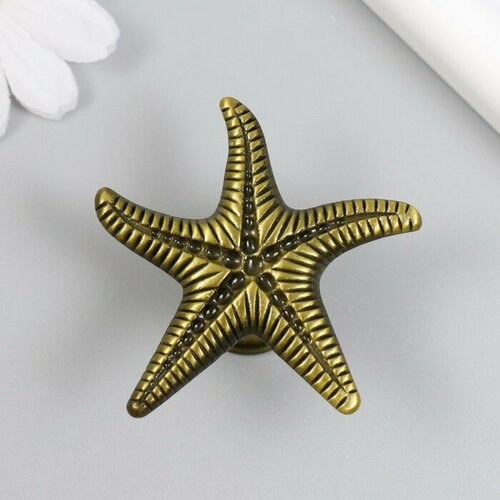 Ручка для шкатулки металл Морская звезда бронза 5,3х5,3х2,3 см