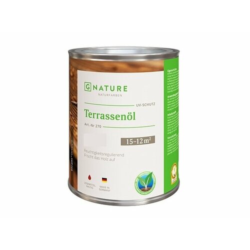 Gnature Масло для террас GNature 270 Terrassenöl 0,75 л. 2088 Моренный дуб