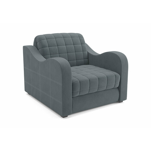 Кресло Мебель-АРС Барон 4 аккордеон велюр серо-синий 100x103x83 см 29690₽