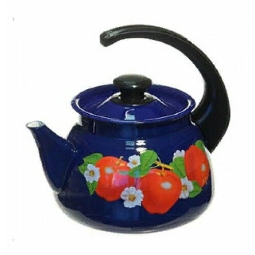 Чайник для плиты Керченский металлургический завод Бостон 42715-123/6 сферический из эмалированной стали 3.0л / для кипячения воды / кухонная посуда для всех видов плит синий