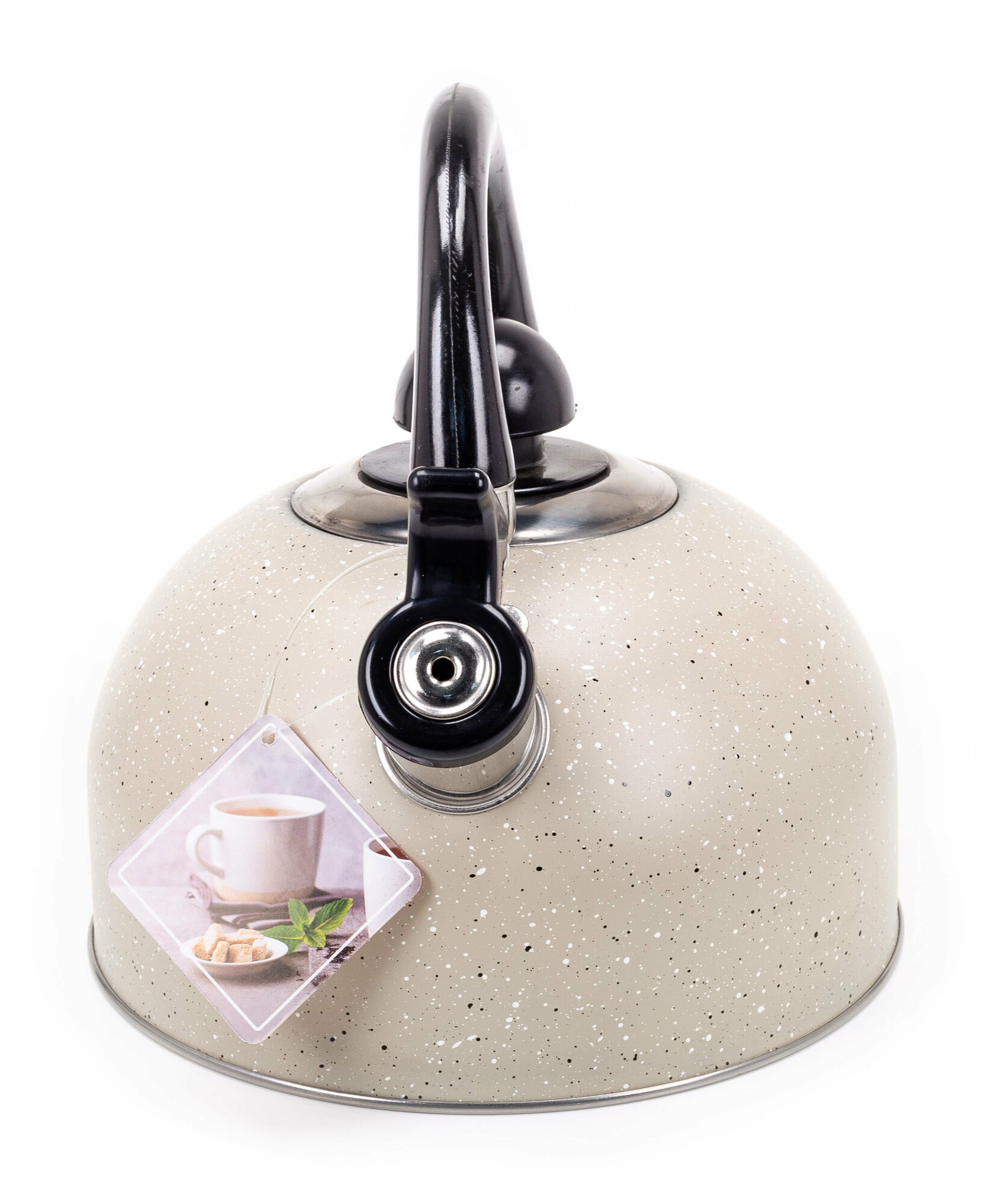 фото Чайник Webber со свистком из нержавеющей стали бежевый мрамор 2,5л