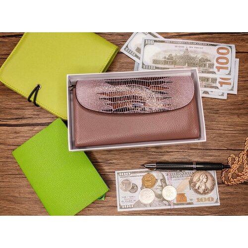 фото Кошелек somuch кжбкор, фактура перфорированная, коричневый