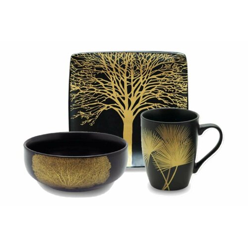 Набор посуды 12 предметов 4 персоны Singapore чёрный WD Lifestyle 3680₽