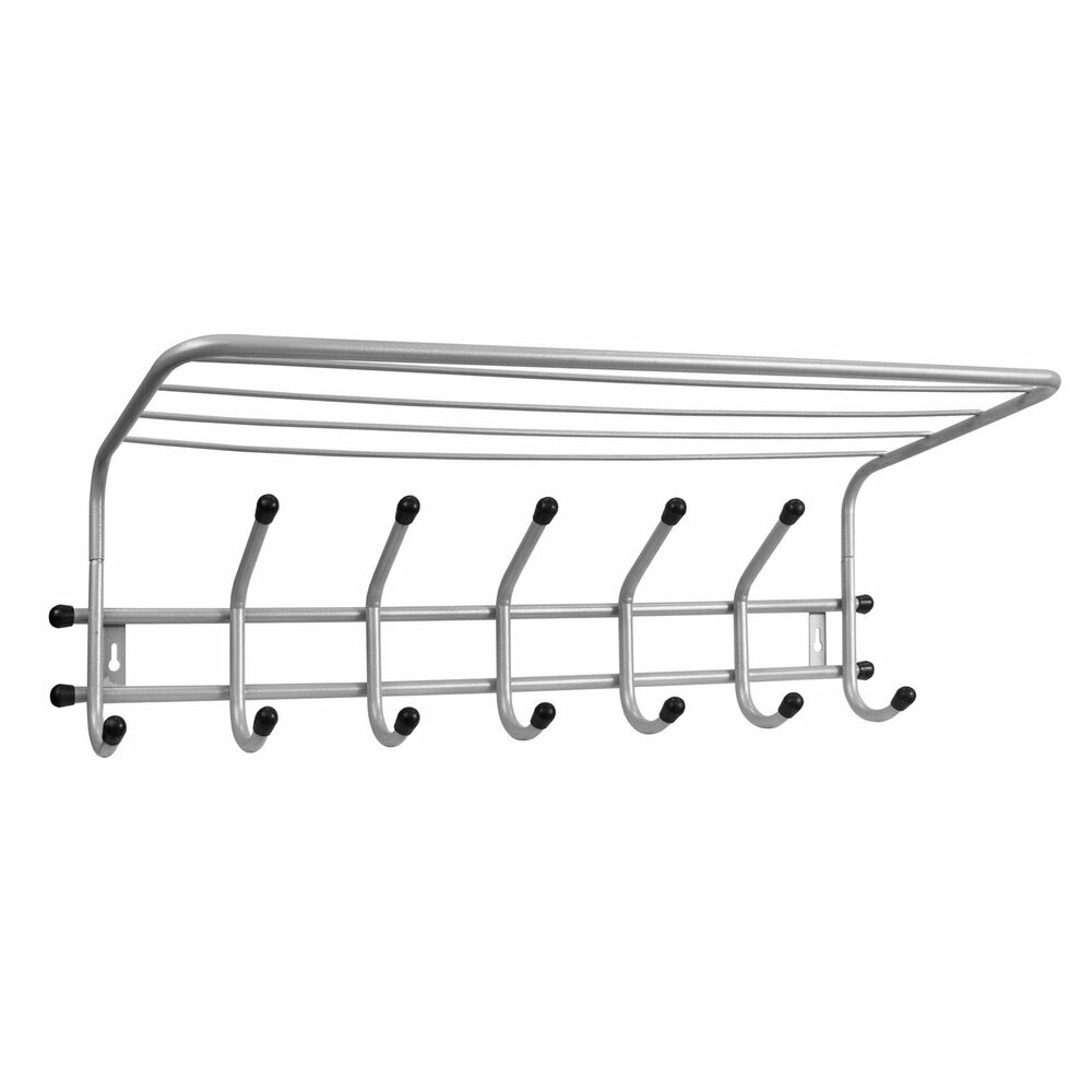 Вешалка настенная исток ВНК73 Комфорт 7  серый  7 рожков  полка