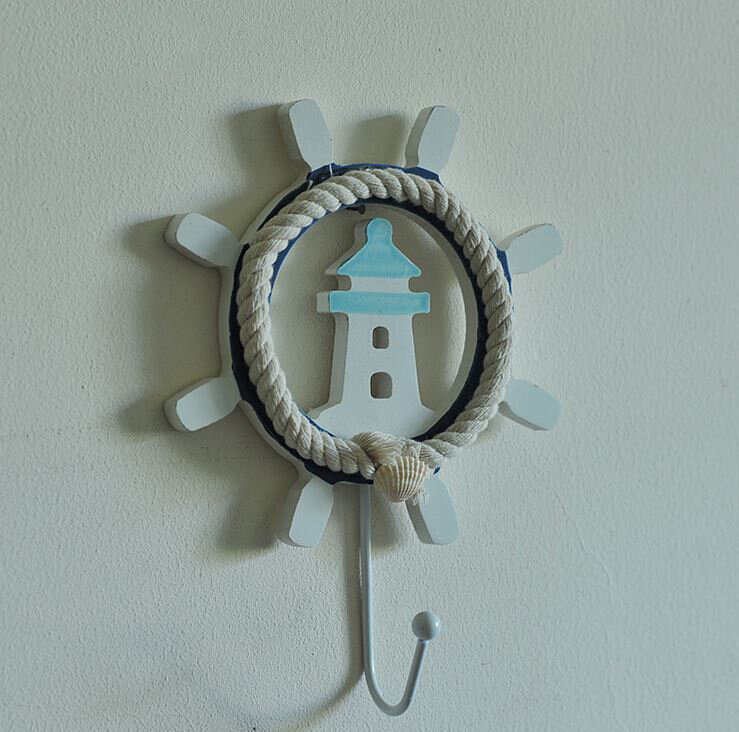 Крючок-вешалка морской декор 15х20см дерево металл Lighthouse 1шт