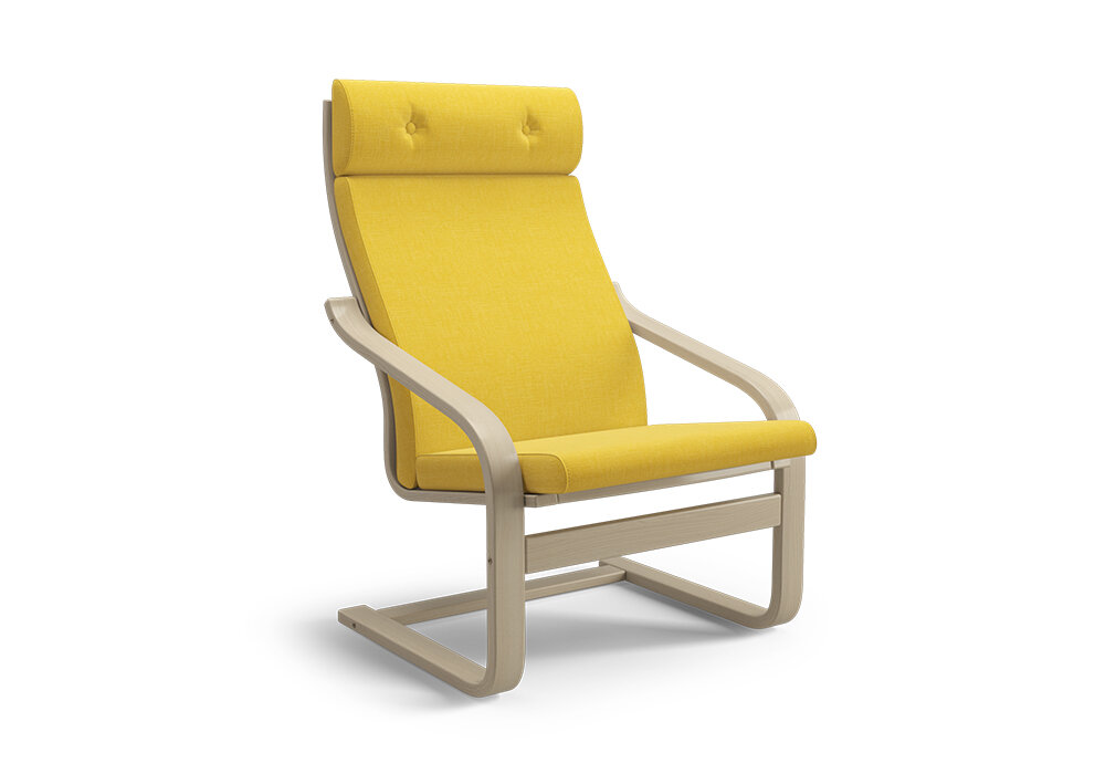 Кресло Россия Тириль желтое / натуральное 68х80х102 см