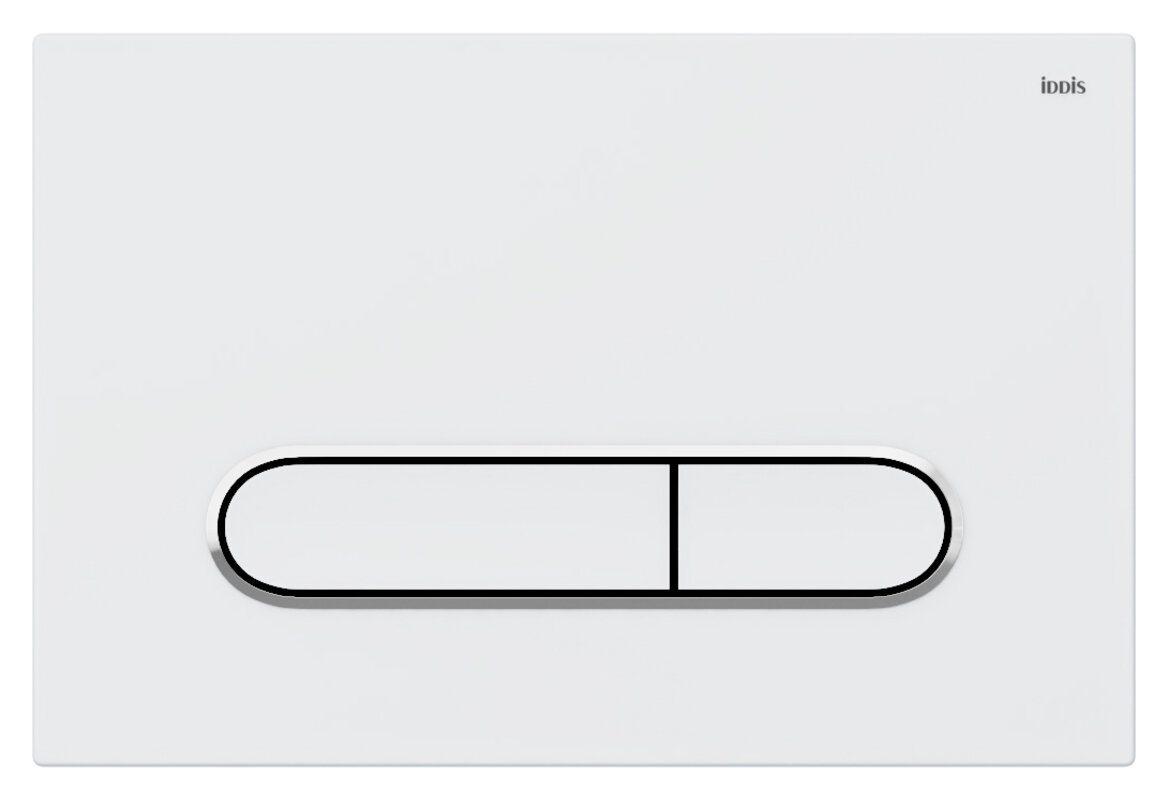 фото Клавиша смыва для инсталляции IDDIS Unifix 001 универсальная, белая/контур хром UNI01WCi77
