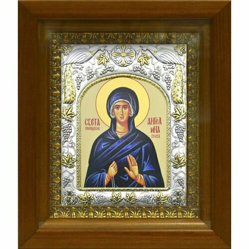 Икона Ангелина Сербская Блаженная, 14x18 см, в деревянном киоте 20х24 см, арт вк-368