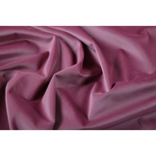 Ткань хлопковый бархат розово-сиреневого цвета с эластаном