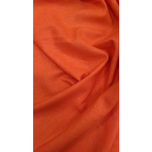 Лён плательно-костюмный оранжевого цвета Италия ткань лён плательно костюмный тёмно синего цвета италия