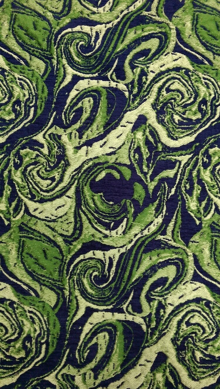 Ткань Жаккард зелёный на органзе Италия