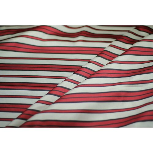 Ткань атлас с эластаном в красную полоску
